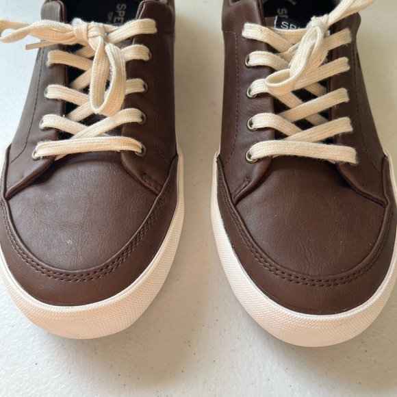 Sperry Unisex Harbor Tide Sneakers – Brown Faux Leather, Size 7M - Picture 5 of 10